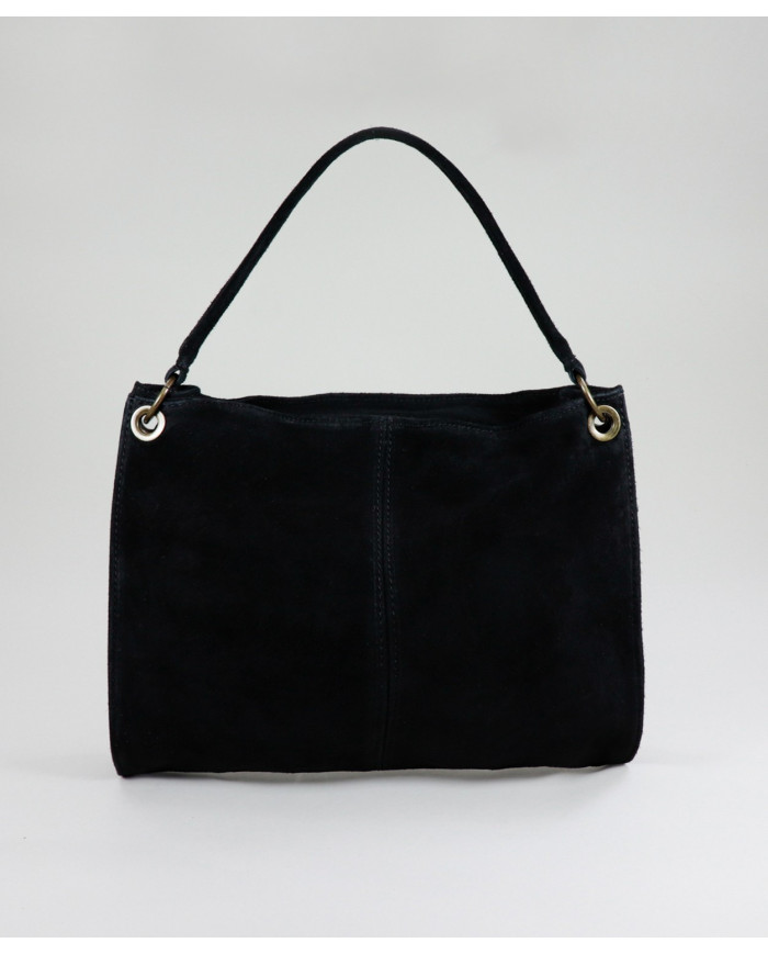 Ladies' Black Suitcase in Suede