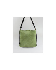 Mala verde en la piel convertible en mochila