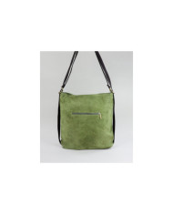Mala verde en la piel convertible en mochila