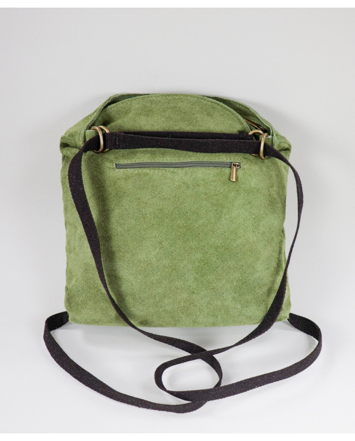 Mala Verde em Pele Convertível em Mochila