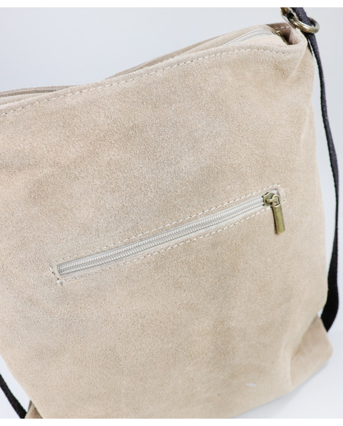 Mala Taupe em Pele Convertível em Mochila