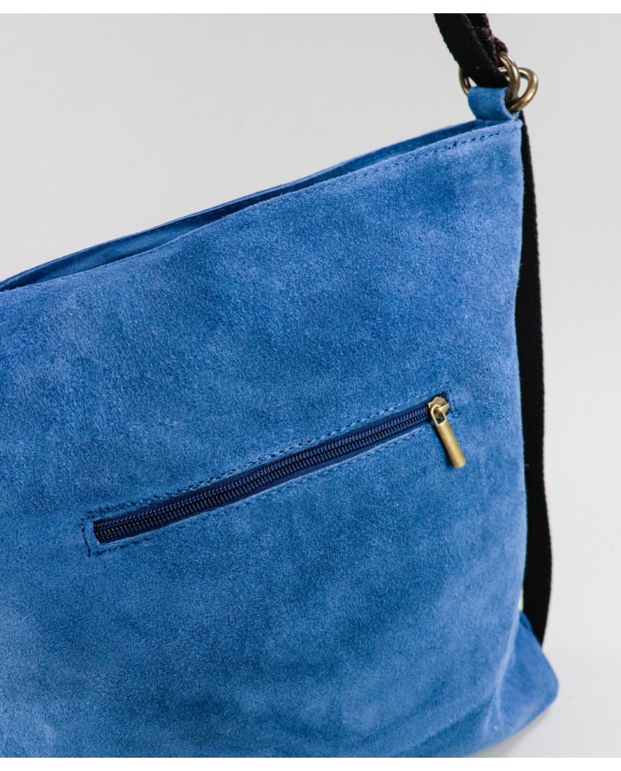 Mala Azul em Pele Convertível em Mochila