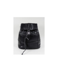 Mochila negra con cordones ajustables