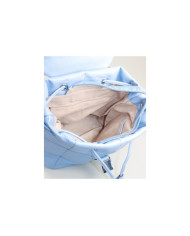 Mochila azul con cordones ajustables