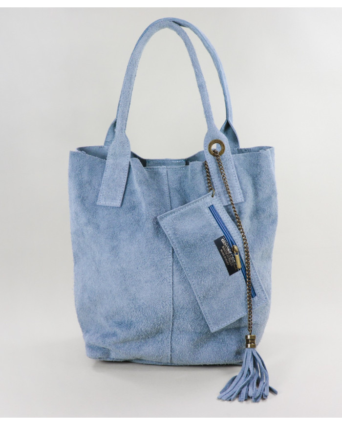 Bolsa de Blue Lady clara en la piel