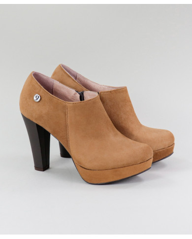 Camel Ankle Boots High Ginova Elegant