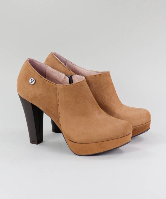 Botins Camel de Salto Alto Ginova Elegantes