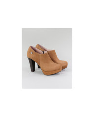 Camel Ankle Boots High Ginova Elegant