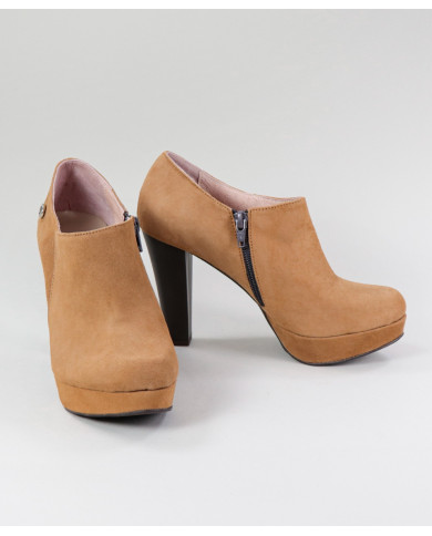 Botins Camel de Salto Alto Ginova Elegantes