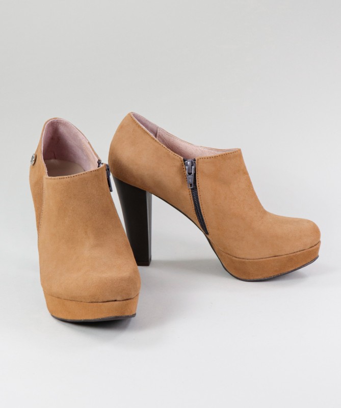 Botins Camel de Salto Alto Ginova Elegantes