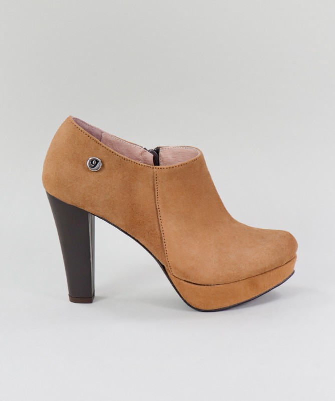 Botins Camel de Salto Alto Ginova Elegantes