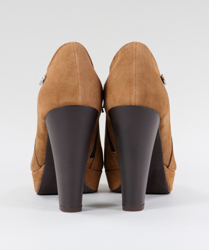 Botins Camel de Salto Alto Ginova Elegantes