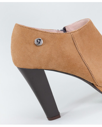 Camel Ankle Boots High Ginova Elegant