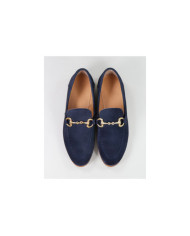 Women's Blue Rase Shoes Ginova with Golden Application