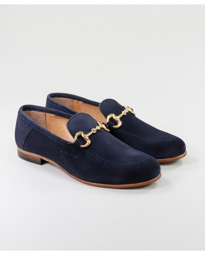 Women's Blue Rase Shoes Ginova with Golden Application