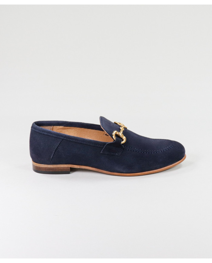 Women's Blue Rase Shoes Ginova with Golden Application