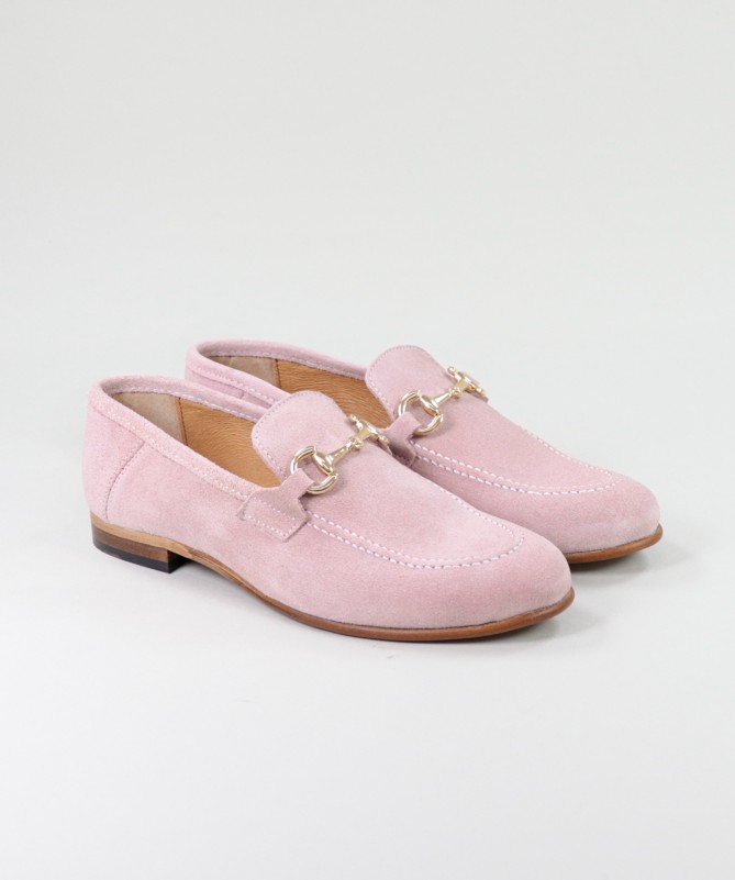 Sapatos Rasos Rosa Ginova de Mulher com Aplicação Dourada
