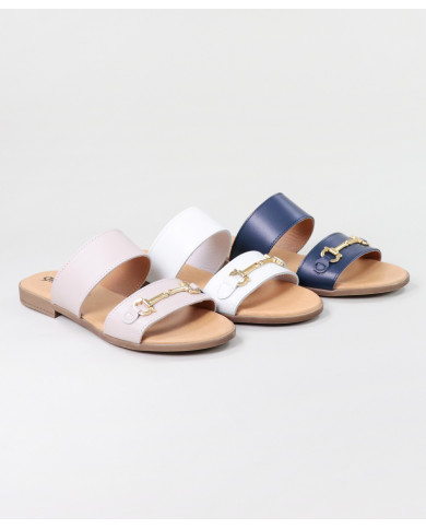 Ladies Slippers with Golden Aplique