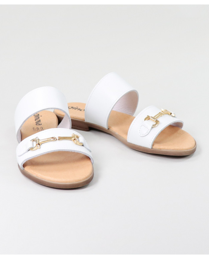 White Lady Slippers with Golden Applique