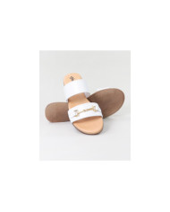 White Lady Slippers with Golden Applique