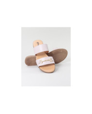 Pink Slippers with Golden Applique
