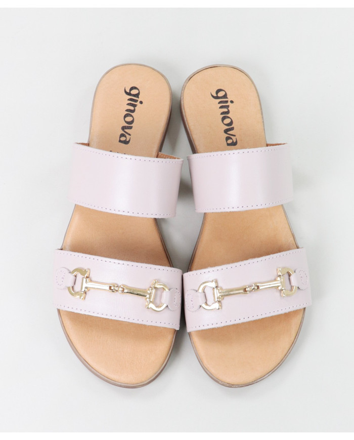 Pink Slippers with Golden Applique