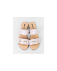 Pink Slippers with Golden Applique