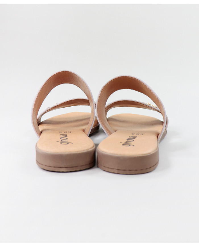 Pink Slippers with Golden Applique