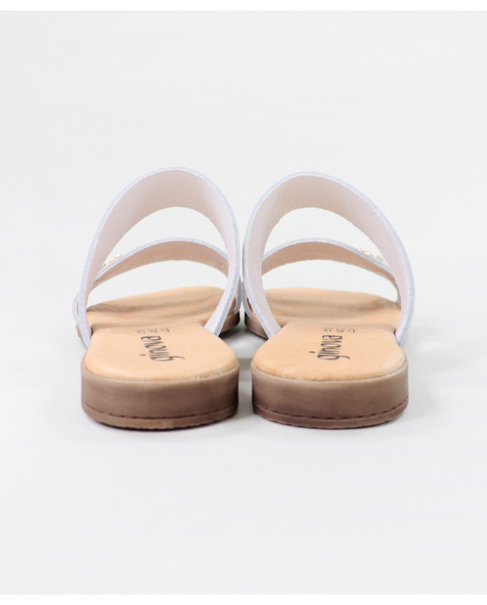 White Lady Slippers with Golden Applique