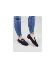 Women's Blue Rase Shoes Ginova with Golden Application
