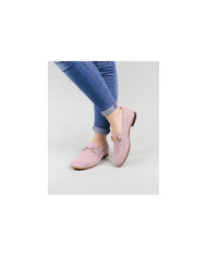 Sapatos Rasos Rosa Ginova de Mulher com Aplicação Dourada