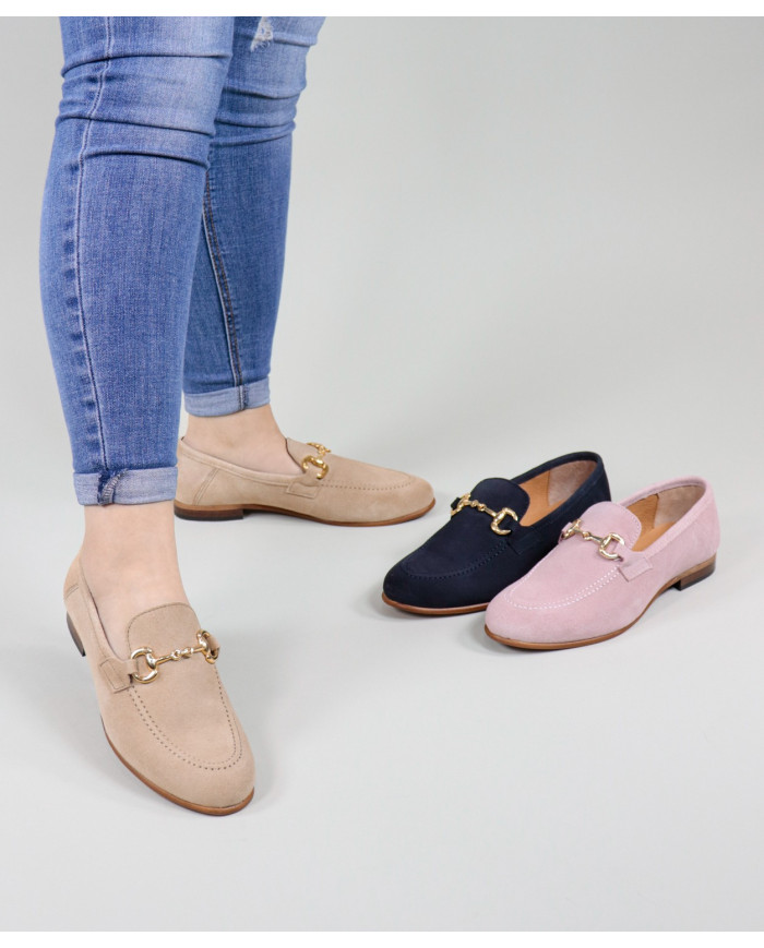 Zapatos Rasos de mujer con aplicación de oro