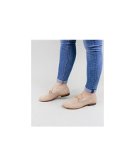 Sapatos Rasos Taupe Ginova de Mulher com Aplicação Dourada