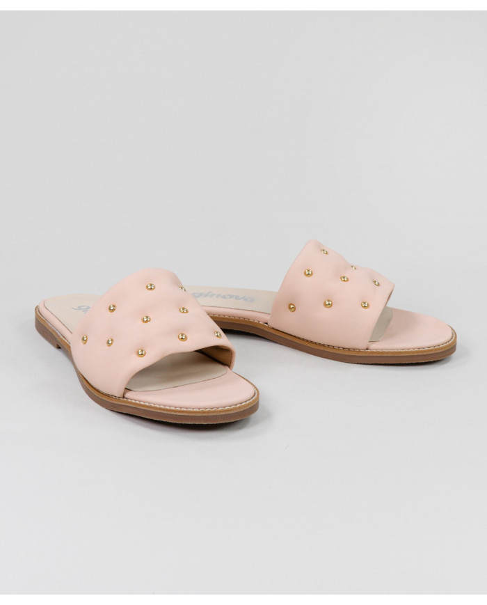 Chanclas de Mujer Ginova con Adornos Dorados