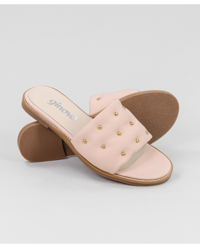 Chanclas de Mujer Ginova con Adornos Dorados