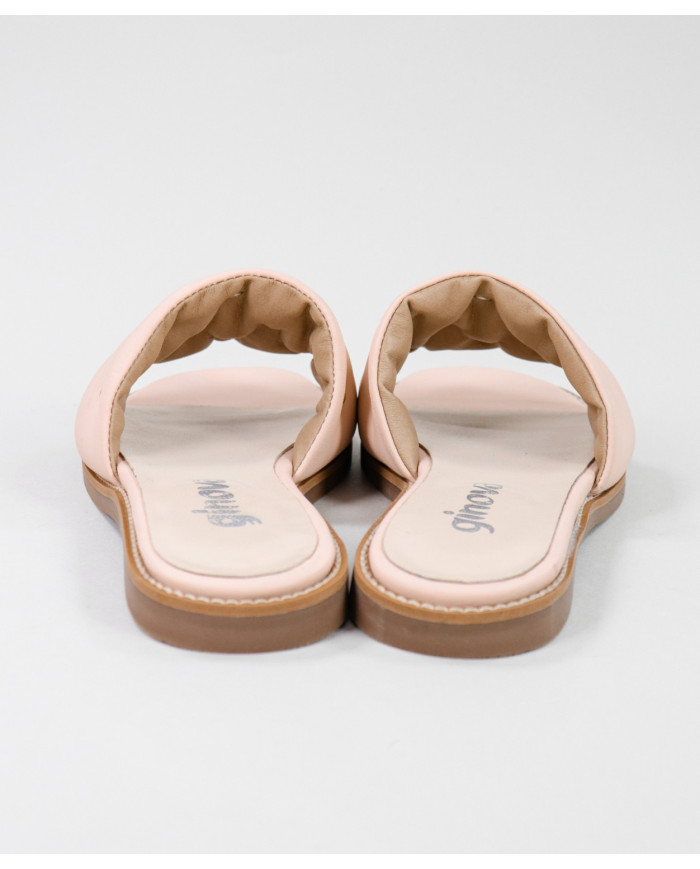 Women's Clear Pink Slippers Ginova with Golden Appliques