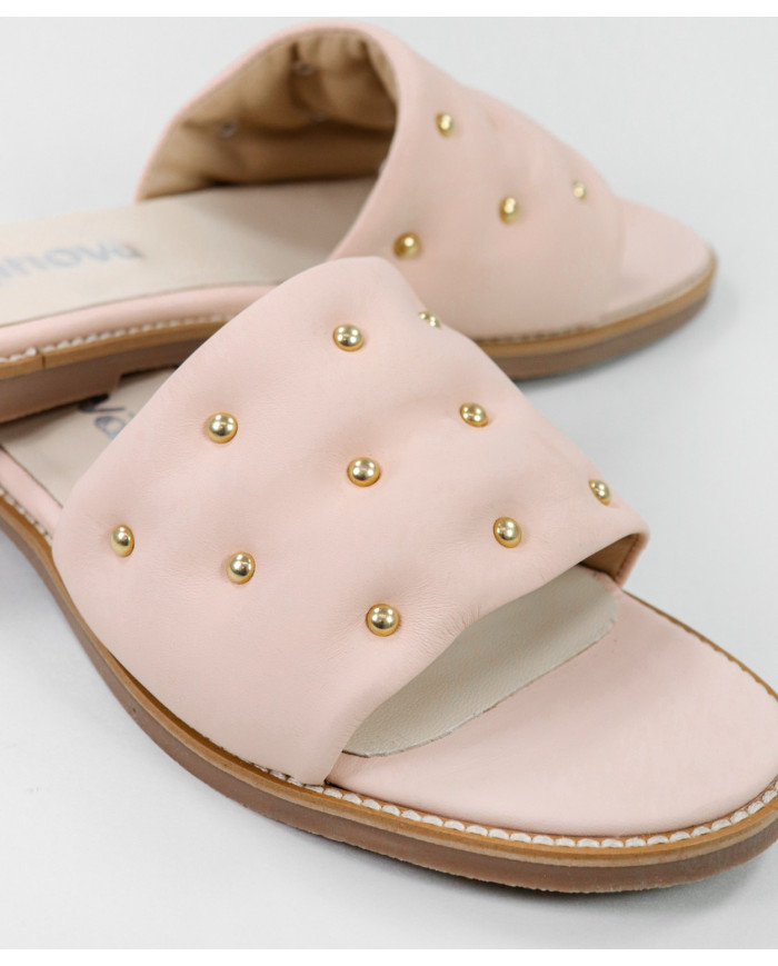 Chanclas de Mujer Ginova con Adornos Dorados