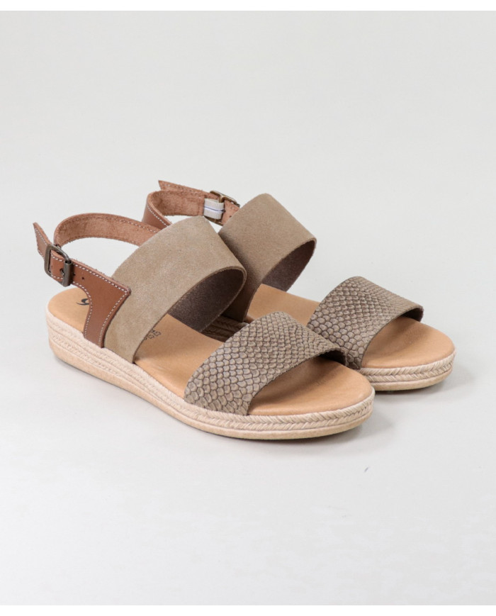 Sandálias Taupe de Senhora Ginova com Tiras