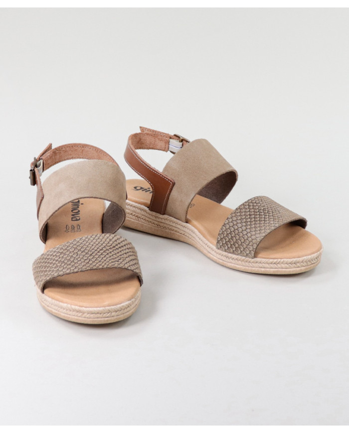 Taupe de Senhora Ginova sandals with Tiras