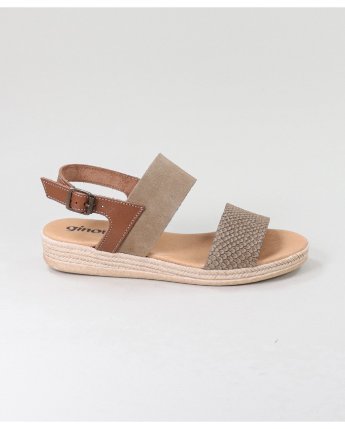Sandálias Taupe de Senhora Ginova com Tiras