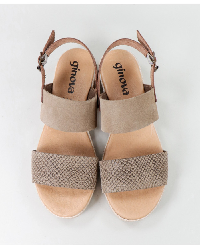 Taupe de Senhora Ginova sandals with Tiras