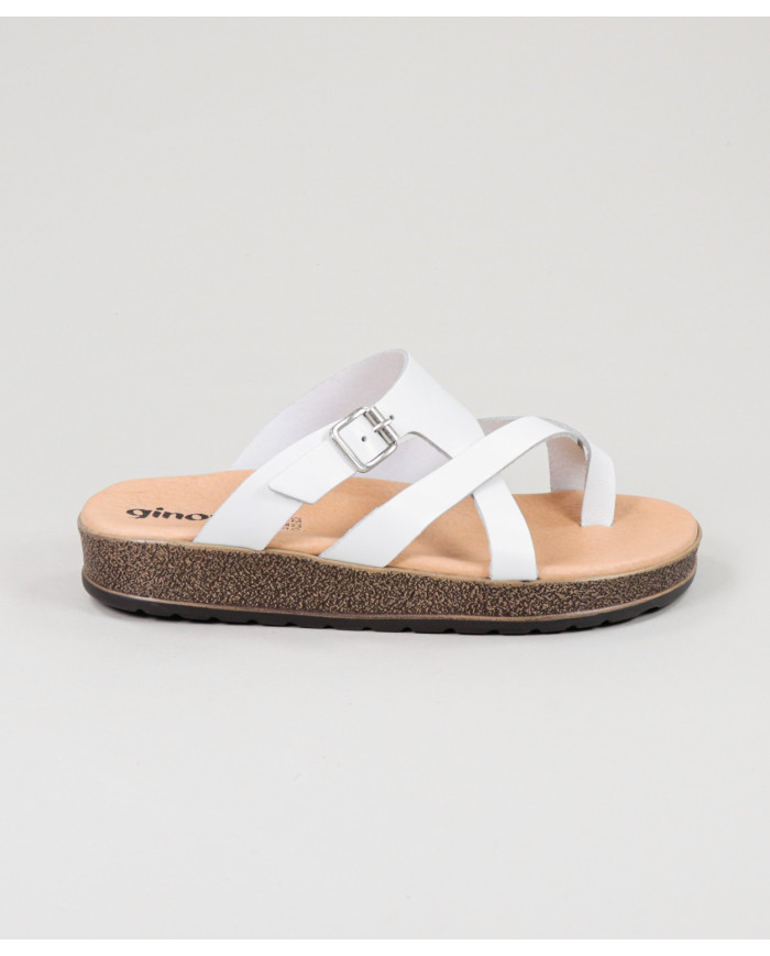 Chinelos Brancos de Senhora Ginova com Fivela