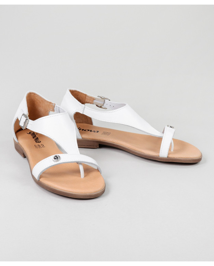 Lady Ginova White Sandals Adjustable