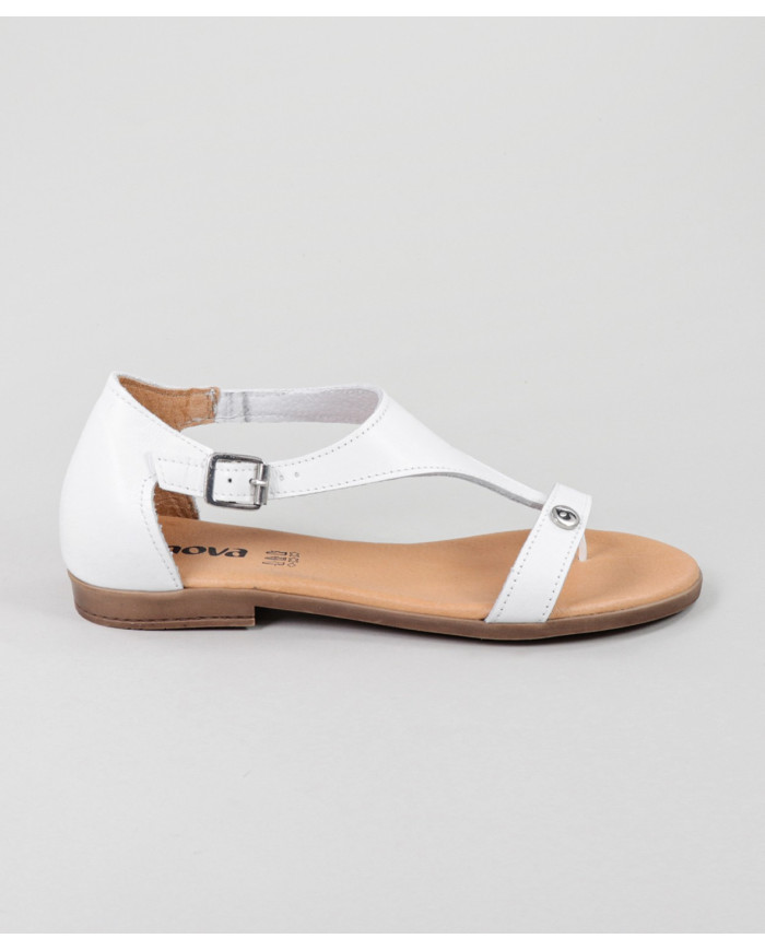 Lady Ginova White Sandals Adjustable