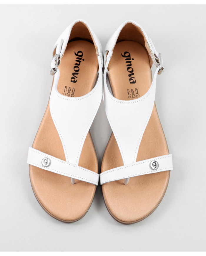 Lady Ginova White Sandals Adjustable