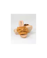 Women's Camel Slippers in Cunha with Lace