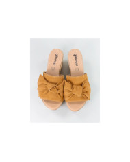 Women's Camel Slippers in Cunha with Lace