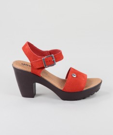 Sandálias Vermelhas de Senhora Ginova Ajustáveis