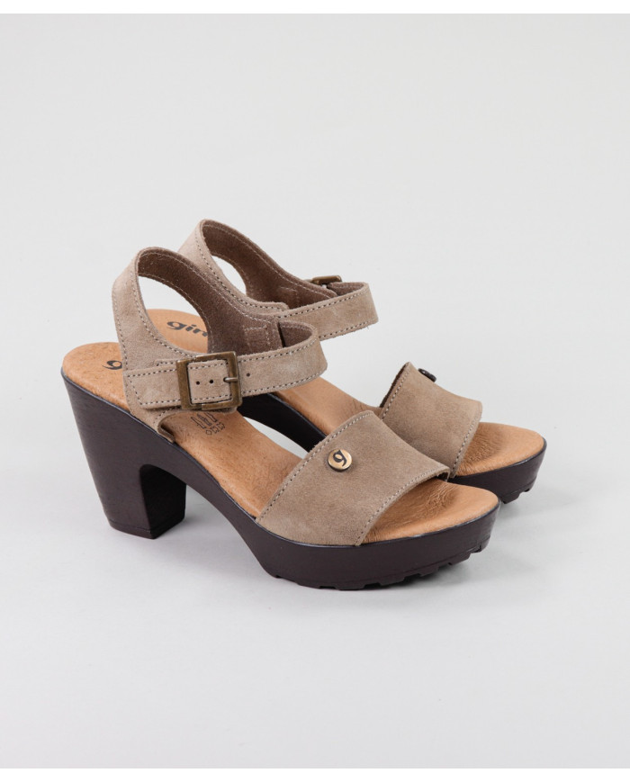 Sandals Taupe by Senhora Ginova Adjustable