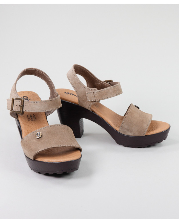 Sandals Taupe by Senhora Ginova Adjustable